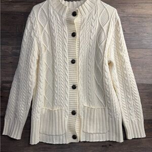 JohnPaulRichard Cream Cable Knit Cardigan